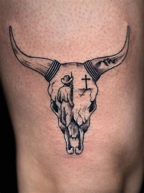 Western Bull Skull Tattoo Popular Tattoo Design Ideas