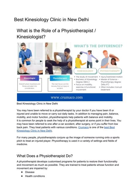 What Is The Role Of A Physiotherapist Kinesiologist By Crumaco Issuu