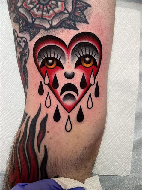 Who Doesn T Love A Crying Heart R Traditionaltattoos