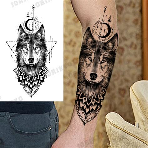 Wolf Howling At The Moon Best Temporary Tattoos Etsy New Zealand