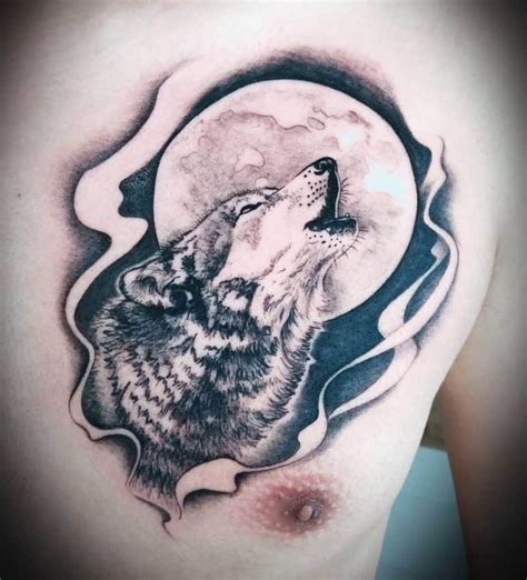 Wolf on Moon Tattoo Meaning