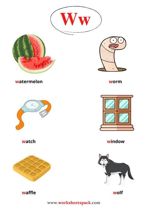 Words Begin With The Letter W Printable And Online Worksheets Pack Words Begin With The Letter W Printable And Online Worksheets Pack