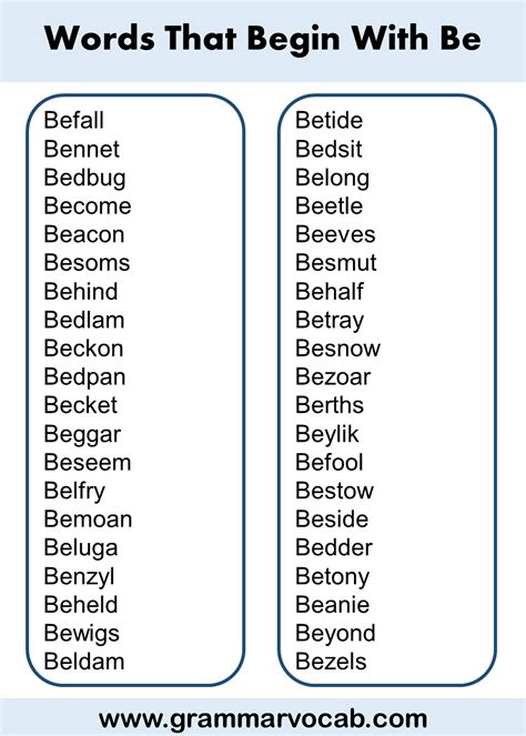 Words That Begin With Be Vocabulary Grammarvocab Words That Begin With Be Vocabulary Grammarvocab