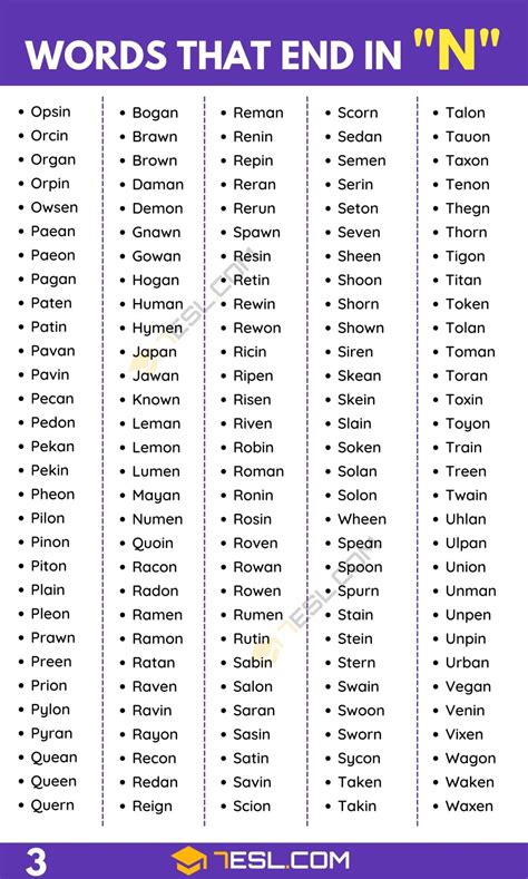 Words That End In N 1500 Words In English 7Esl Words That End In N 1500 Words In English 7Esl