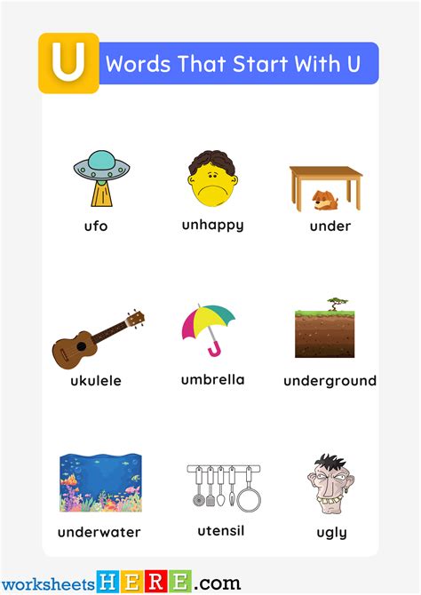 Words That Start With U List And Pictures For Kids Printable Pdf Worksheet Worksheetshere Com Words That Start With U List And Pictures For Kids Printable Pdf Worksheet Worksheetshere Com