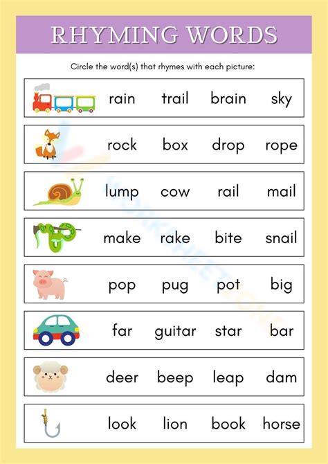 Worksheets Rhyming Words Grade 1 Rhyming Words K5 Learning Worksheets Rhyming Words Grade 1 Rhyming Words K5 Learning