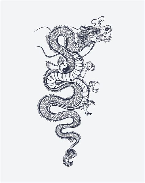 Ying Yang Dragon Temporary Tattoo Lasts 1 2 Weeks Ezink
